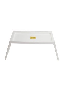كونسيبت هوم طقم طاولة سرير قابل للطي مكون من قطعتين باللون الأبيض 68x35.8x27.5 سم  - Image 4