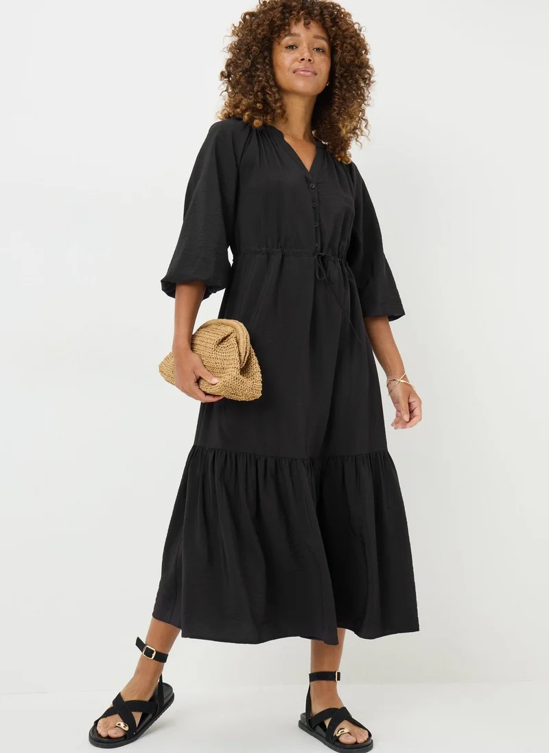 Matalan Black Solid Raglan Shirt Dress