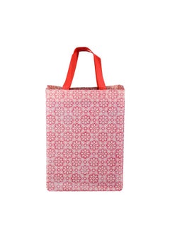 Kuber Industries Kuber Industries (Pack of 12) Shopping Handbag | Foldable Shopping Bag | Reusable Grocery Bags | Vegetable Bag | Carry Bags with Handle | Gifting Bag | Star Print | Pink  - Image 2