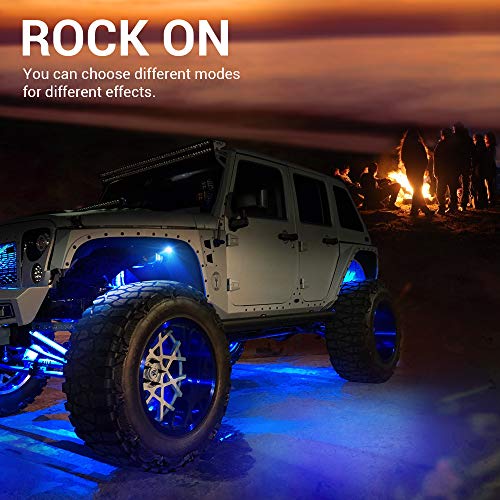 MICTUNING RGB Rock Lights Kit, 8 Pods Underglow Multicolor Neon Light Pod with RF Remote Control Waterproof 12V for Car Trucks ATV UTV RZR SUV Golf Cart, 2 Years Warranty - Image 5