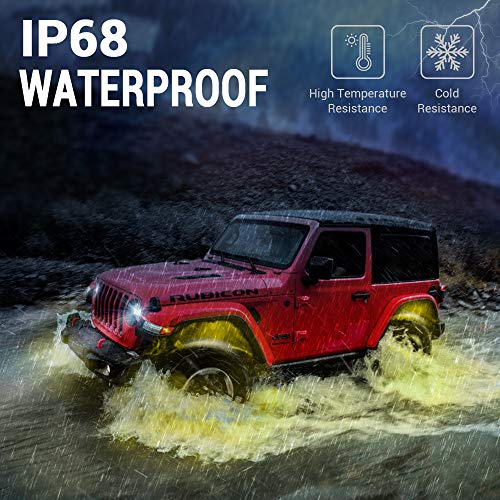 MICTUNING RGB Rock Lights Kit, 8 Pods Underglow Multicolor Neon Light Pod with RF Remote Control Waterproof 12V for Car Trucks ATV UTV RZR SUV Golf Cart, 2 Years Warranty - Image 4