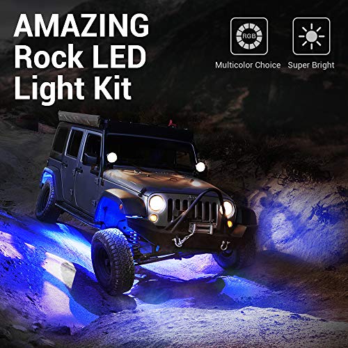 MICTUNING RGB Rock Lights Kit, 8 Pods Underglow Multicolor Neon Light Pod with RF Remote Control Waterproof 12V for Car Trucks ATV UTV RZR SUV Golf Cart, 2 Years Warranty - Image 2