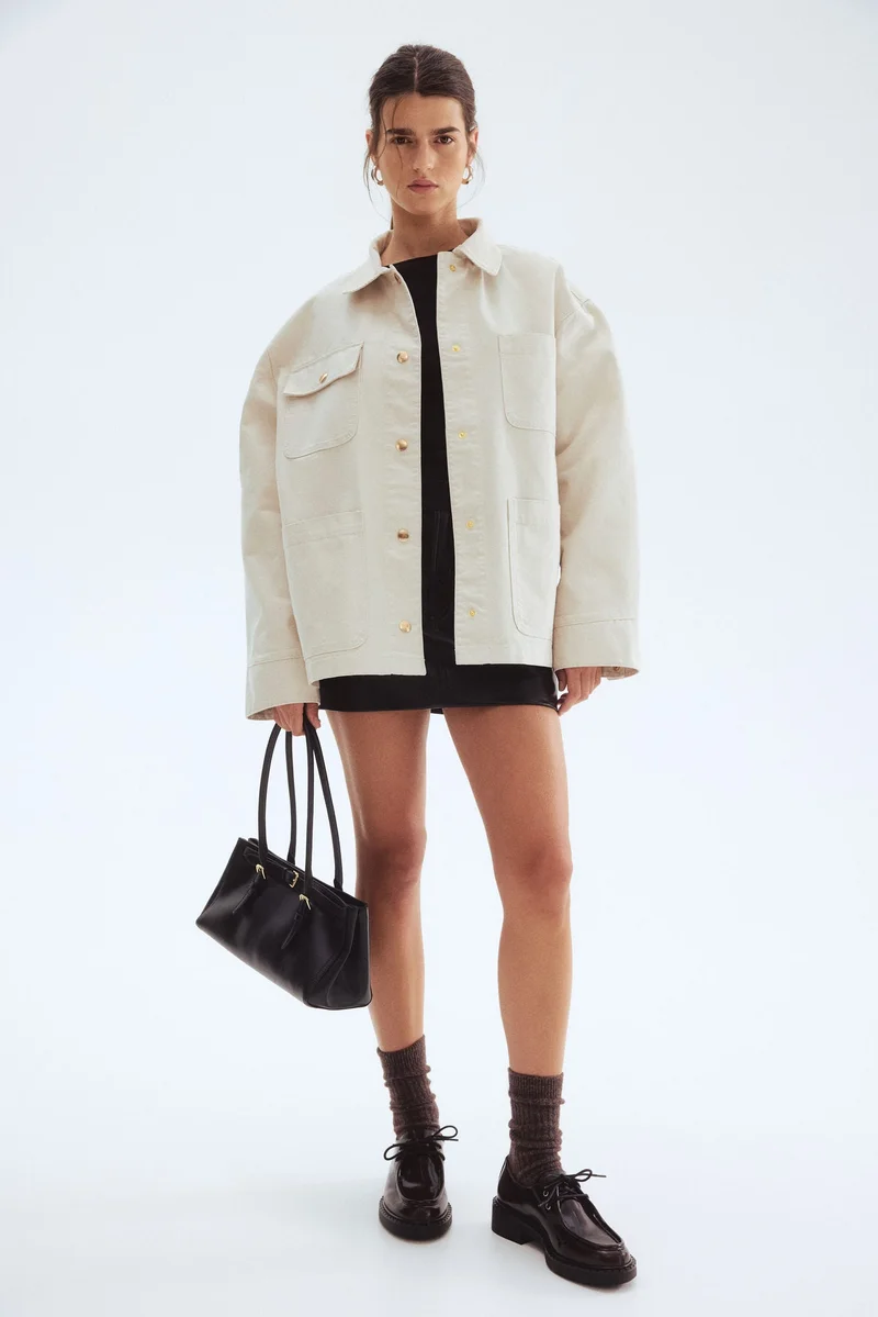 اتش اند ام جاكيت بياقة من الكوردروي