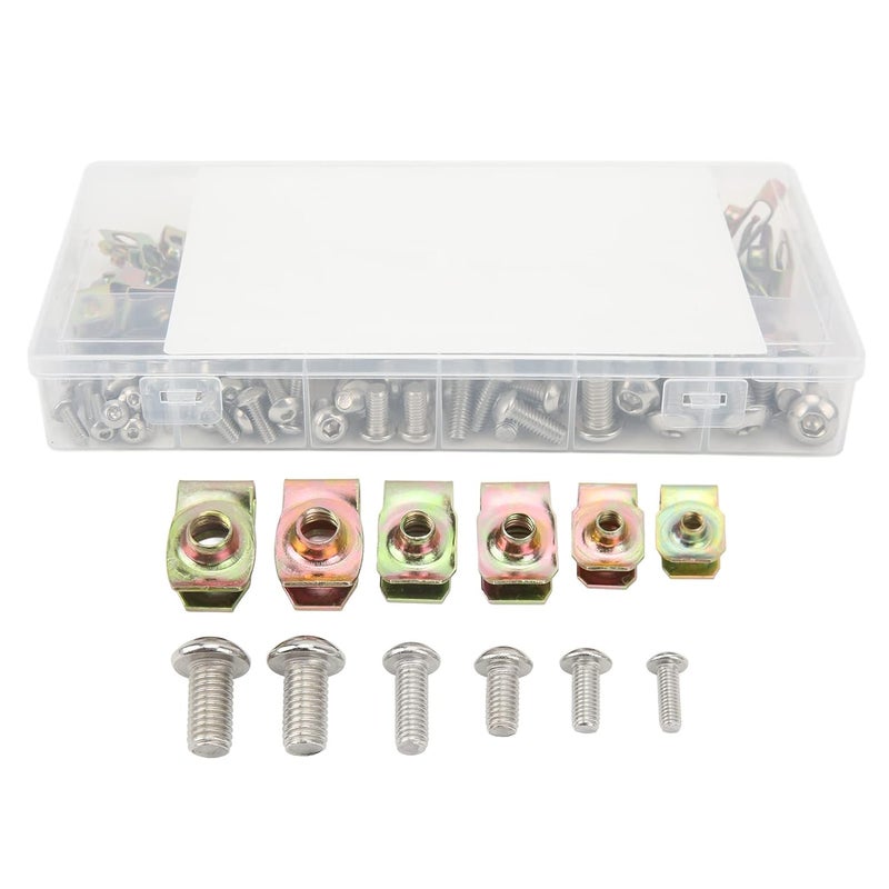 115pcs U Nut Kit, 4 Size M4 M5 M6 M8, Galvanized Car Screw Assortment, U Nut and Screw Kit for Car, Strength Stainless Steel Fasteners - Image 2