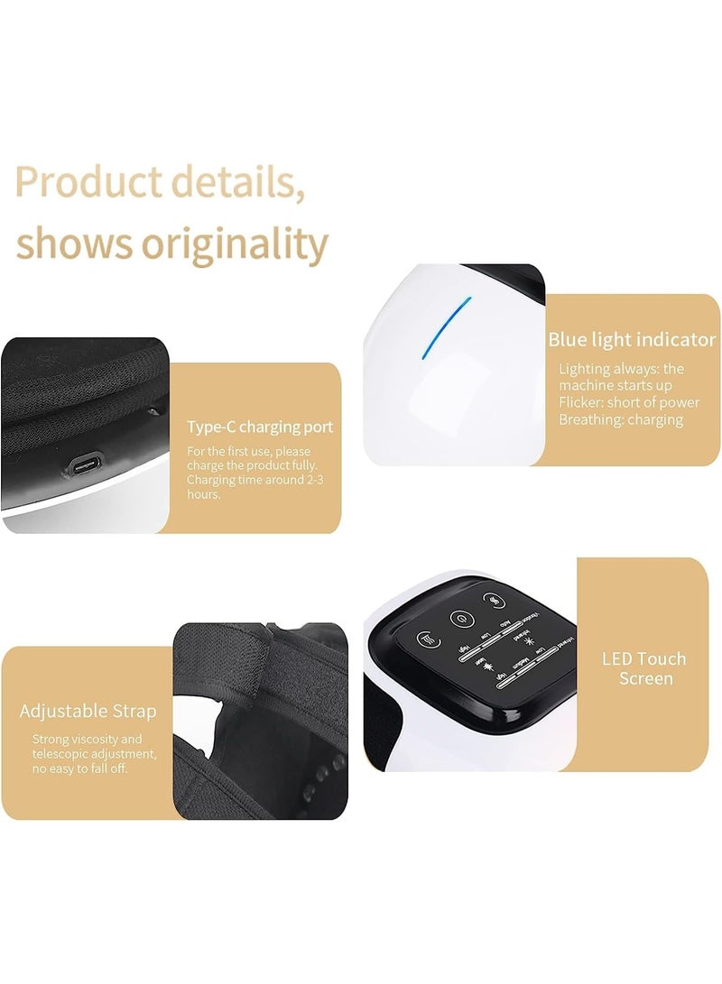 جهاز مساج الركبة مع حرارة واهتزاز – علاج بالأشعة تحت الحمراء لتخفيف الألم – قابل للشحن لمفاصل الركبة والتشنجات - Image 2