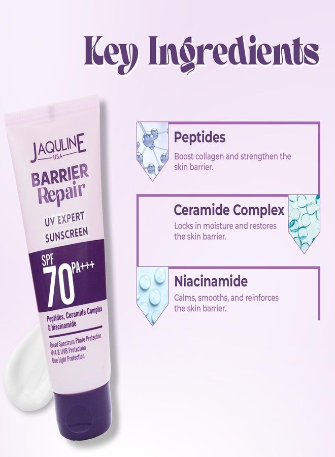 Jaquline USA Sunscreen - SPF 70 PA+++ Barrier Repair UV Expert with Niacinamide | Hydrates | Control Oil | Minimizes Pore | 50 g - Image 3