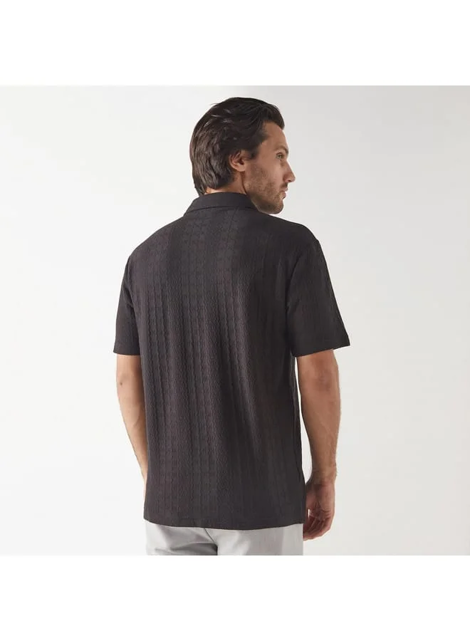 Iconic Iconic Textured Shirt with Short Sleeves