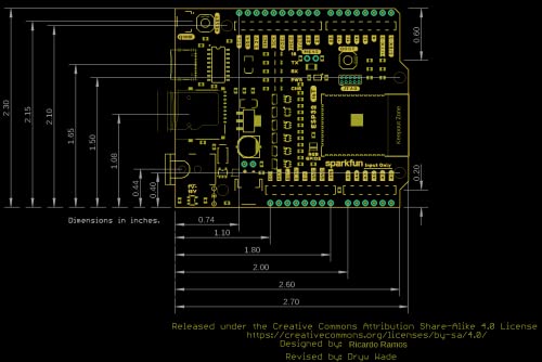 SparkFun IoT RedBoard - ESP32 Development Board -ESP32 WROOM MCU Module USB-C Connector Qwiic Connector MicroSD Card -ESP32 Dimensions: 2.3in x 2.7in x 1.08in - Image 5