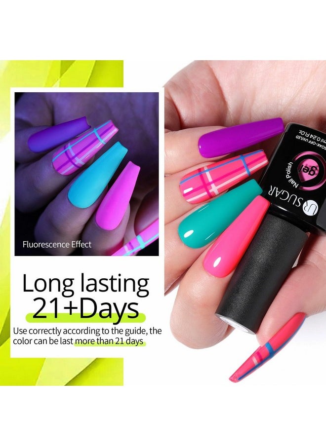 UR SUGAR Neon Gel Nail Polish Set 12 Colors Hot Pink Orange Yellow Green Blue Red Purple Neon Pastel Color Spring Summer Nail Polish Kit Fluorescent Gel Polish Set For Home Diy Manicure Nail Salon  - Image 3