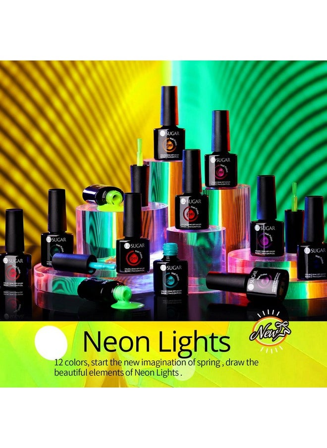 UR SUGAR Neon Gel Nail Polish Set 12 Colors Hot Pink Orange Yellow Green Blue Red Purple Neon Pastel Color Spring Summer Nail Polish Kit Fluorescent Gel Polish Set For Home Diy Manicure Nail Salon  - Image 5