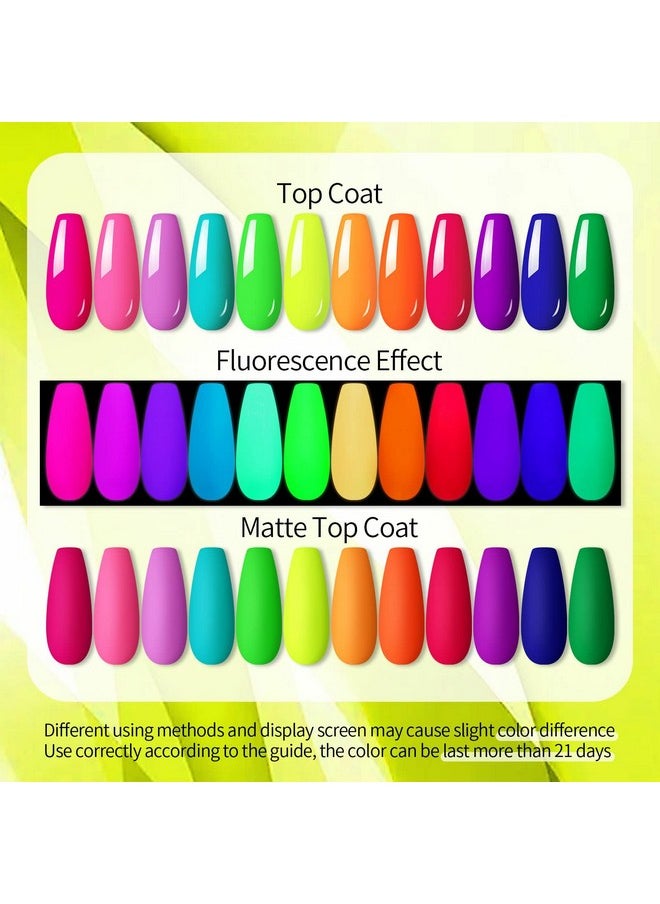 UR SUGAR Neon Gel Nail Polish Set 12 Colors Hot Pink Orange Yellow Green Blue Red Purple Neon Pastel Color Spring Summer Nail Polish Kit Fluorescent Gel Polish Set For Home Diy Manicure Nail Salon  - Image 4