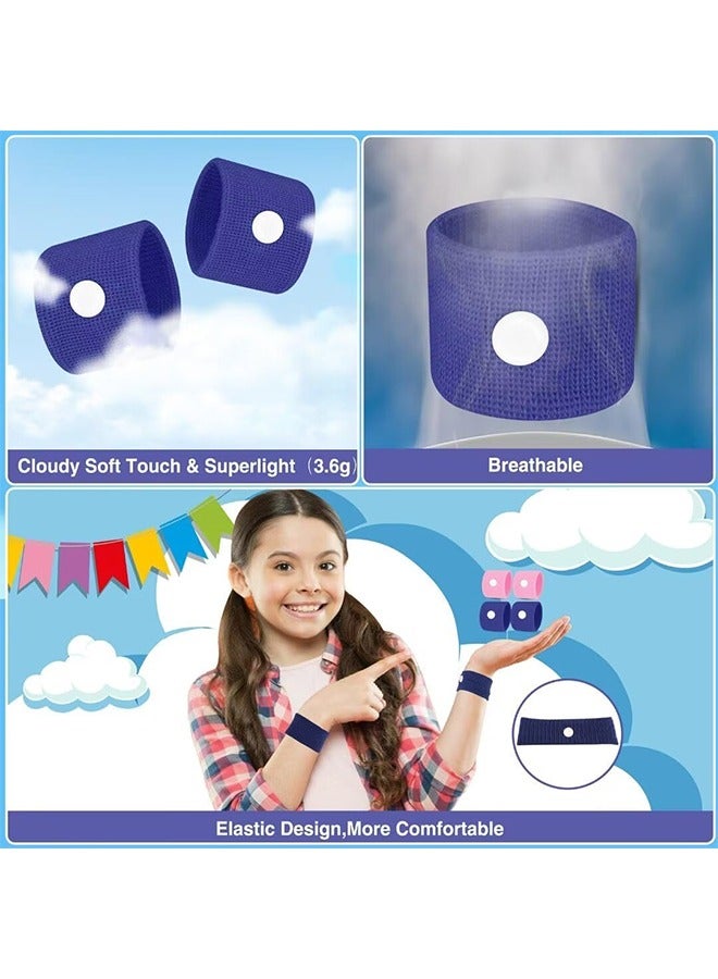 HY Motion Sickness Bands for Kids, Travel Sickness Relief Wristbands, Anti-Nausea Wristbands for Car Sickness(Pink and Blue) - Image 2