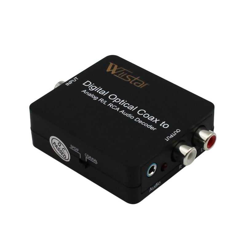 Wiistar Fiber Optical Decoder Support AC3/DTS/Toslink Coaxial Digital to Analog Audio L/R Decoder 3.5mm Earphone - Image 2