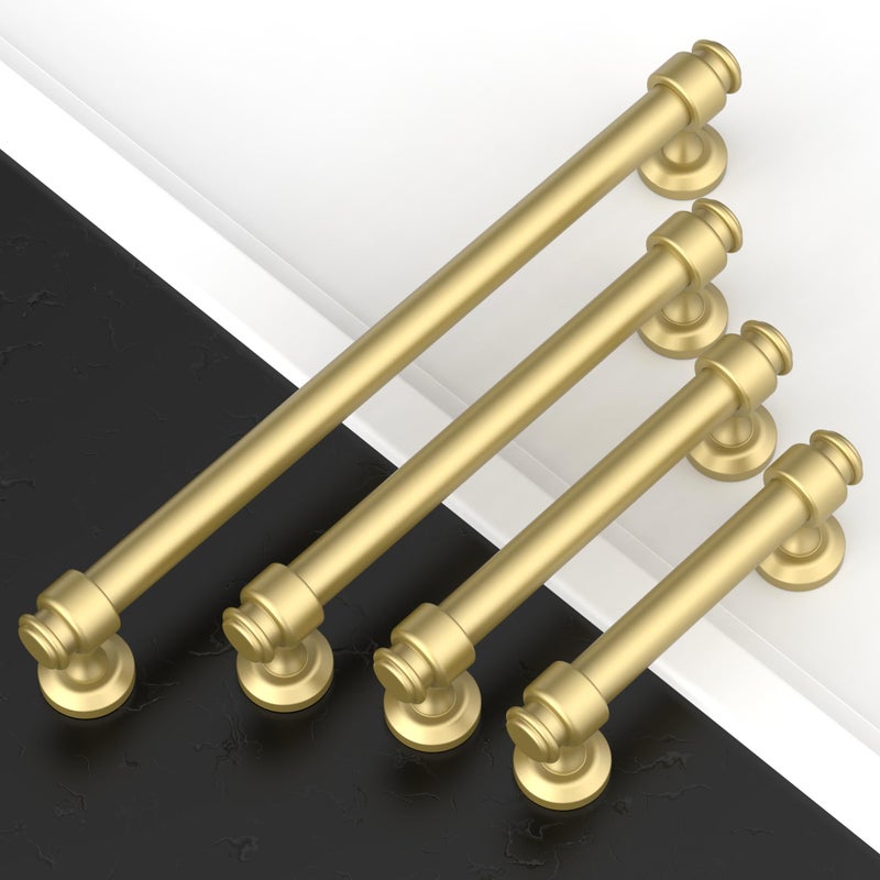 Amerdeco 10 Pack Brushed Gold Cabinet Pulls 5 Inch Hole Centers Cabinet Handles for Kitchen Cabinet Hardware,Cabinet Handles for Bathroom Drawer Handles IH0007 - Image 3