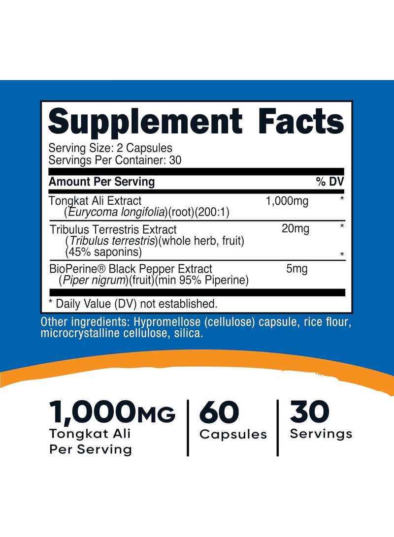 Nutricost Tongkat Ali 1,000mg 60 Capsules - Image 2