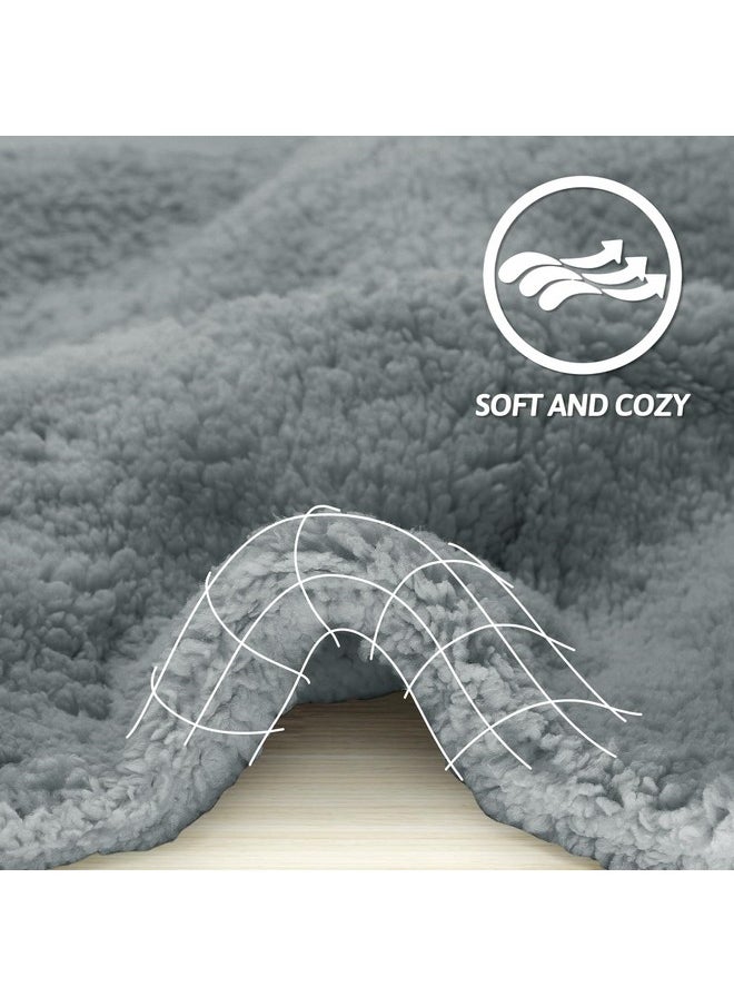 furrybaby furrybaby Dog Blanket Soft Dog Blankets for Small Dogs Puppy Essentials Washable Sherpa Fleece Cat Blanket 24x32 Inches for Bed Furniture Couch Sofa (Small, Grey)  - Image 2