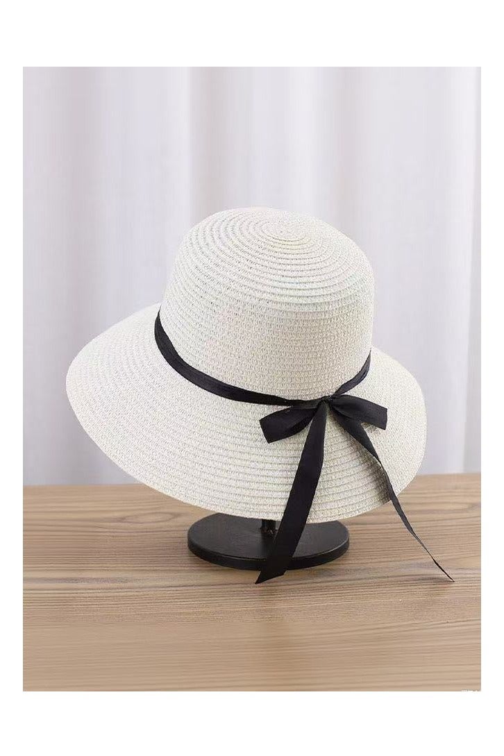 بيوتيفول قبعة شمس صيفية نسائية بشريط أسود وقبعة ذات حافة واسعة وقبعة حوض للبالغين قابلة للطي للحماية من الشمس - Image 4