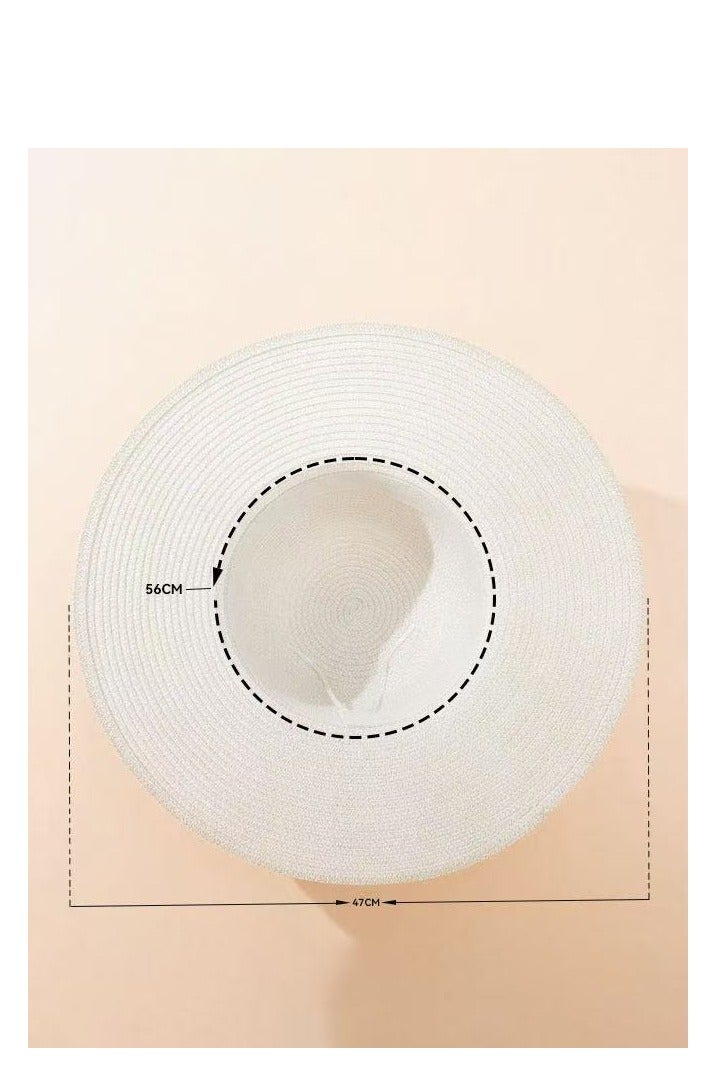 بيوتيفول قبعة شمس صيفية نسائية بشريط أسود وقبعة ذات حافة واسعة وقبعة حوض للبالغين قابلة للطي للحماية من الشمس - Image 2