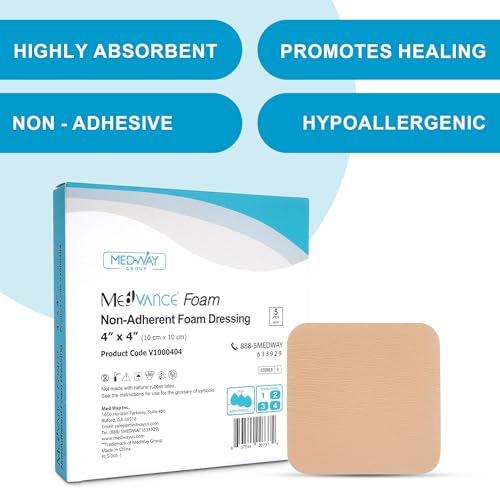 MedVance TM Foam – Waterproof Non-Adhesive Hydrophilic Foam Dressing 4"X4" Box of 5 dressings - Image 2