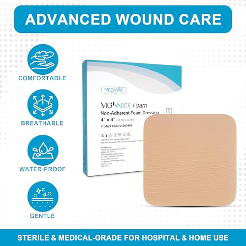 MedVance TM Foam – Waterproof Non-Adhesive Hydrophilic Foam Dressing 4"X4" Box of 5 dressings - Image 4