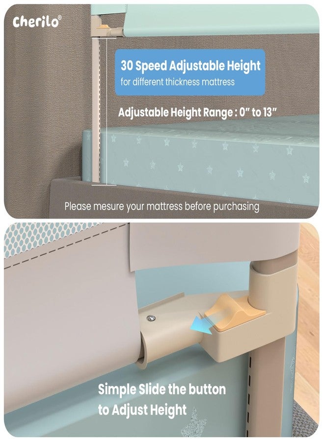 Cherilo Bed Railing for Baby Safety - Foldable & Height Adjustable Railing for Toddler's Safety, 180cm x 73cm Protector for Baby, Collapsible Bed Protector Side Walls - Sea Green - Image 2