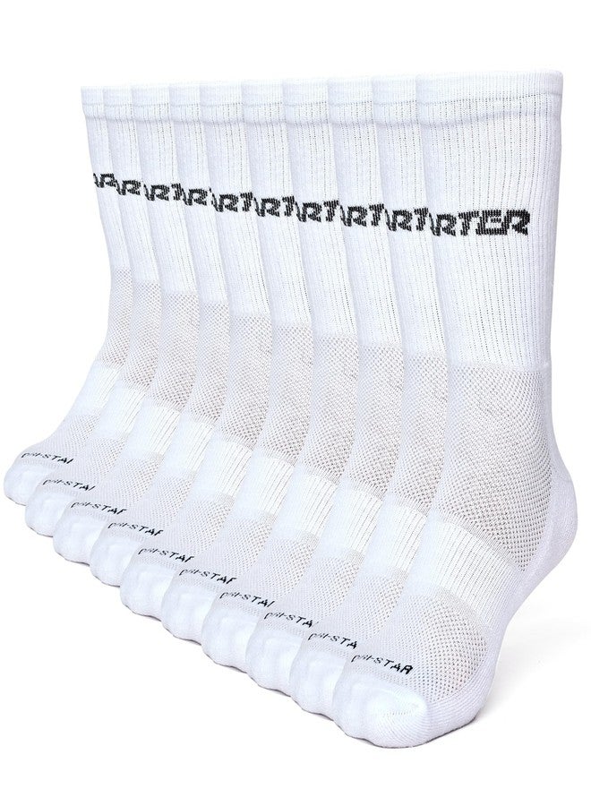 ستارتر جوارب رجالية مبطنة جزئياً من ستارتر، عبوة من 10 جوارب (أبيض، مقاسات من 6 إلى 12) - Image 1