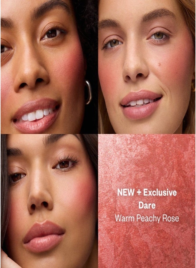 كوساس مجموعة أحمر الخدود الثلاثية الصغيرة من كوساس، 6 غرام - مجموعة أحمر خدود بودرة مرطبة لإطلالة متألقة - Image 3