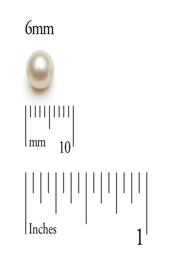 Belacqua AAA Quality White Cultured Freshwater Button Pearl Stud Earrings in 14K White Gold, Size - 6.0-6.5mm, Real Pearl Jewelry for Women, Gift Box Included - Image 4
