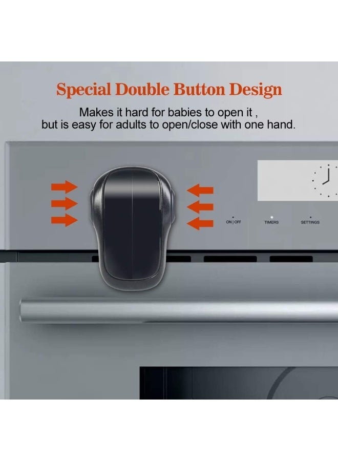 EUDEMON Child Safety Heat-Resistant Oven Door Lock, Oven Front Lock for Kids Easy to Install, Use Adhesive,No Screws or Drill (1 Pack,Black)(ONLY for Flat Surface) - Image 5