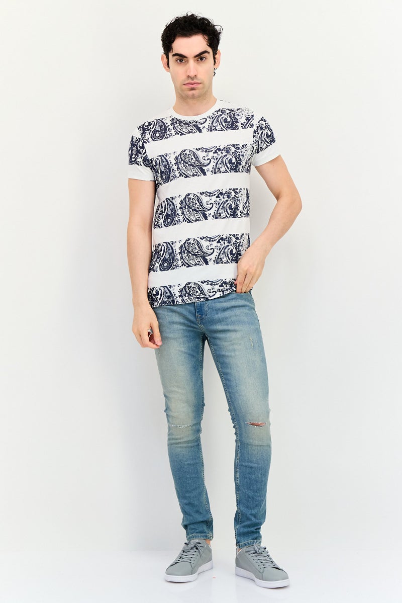 JACK & JONES Men Crew Neck Short Sleeve Allover Print T Shirt, Multicolor - Image 3