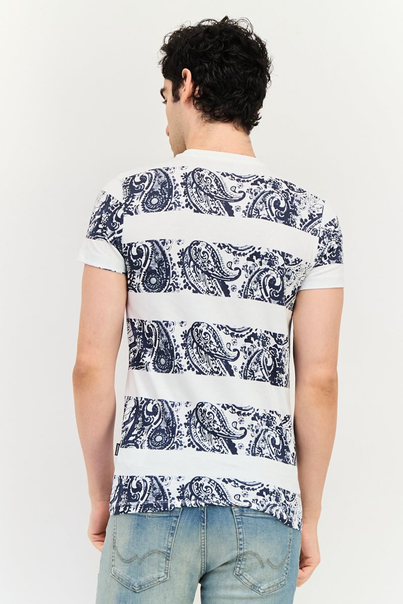 JACK & JONES Men Crew Neck Short Sleeve Allover Print T Shirt, Multicolor - Image 4