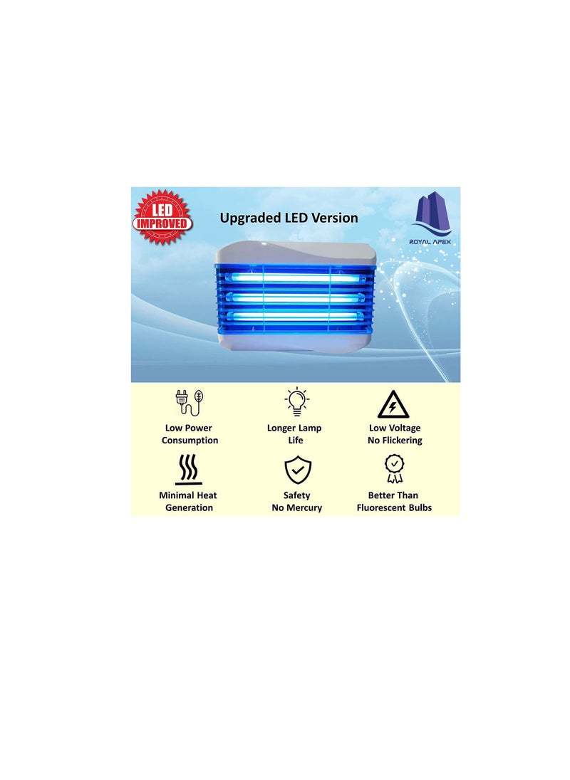 Pest Glue Trap Electric Control System - Mosquito Killer and Insect Trap with Adhesive Pad and 3x15 Watt Blue Black Light – For Capturing Bugs,...