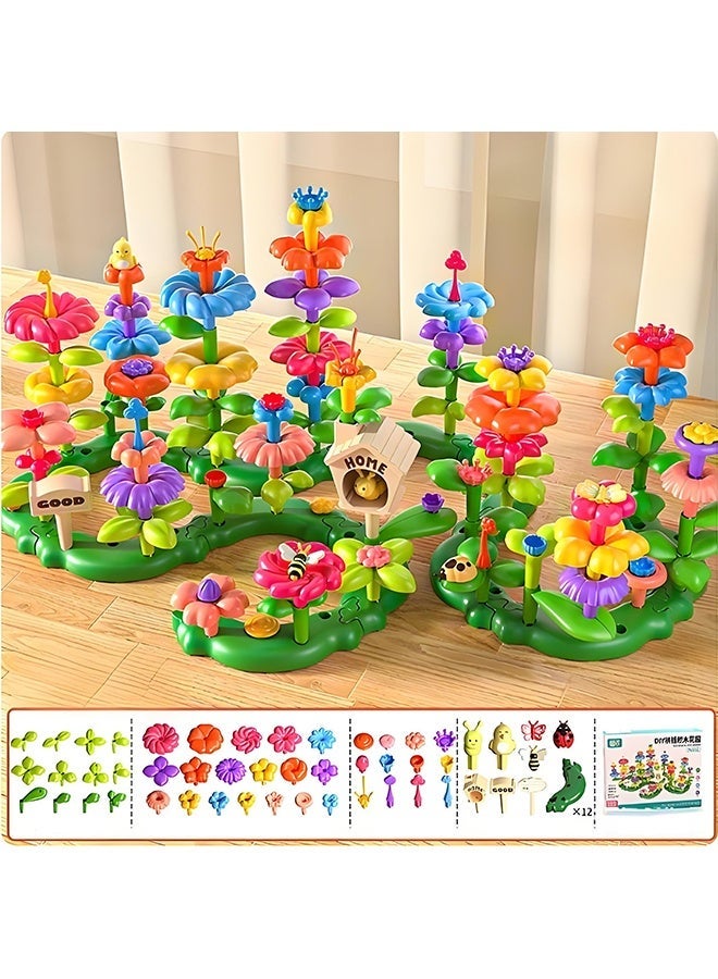 بيتوبي 123 قطعة من مجموعات DIY لعبة حديقة الزهور اللغز ، مجموعة من مجموعات البناء لتطوير التفكير المنطقي والخيال للأطفال ، مصممة للأطفال والمراهقين والبالغين - Image 2