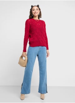 Ginger Flared Jeans With Side Slit  - Image 1