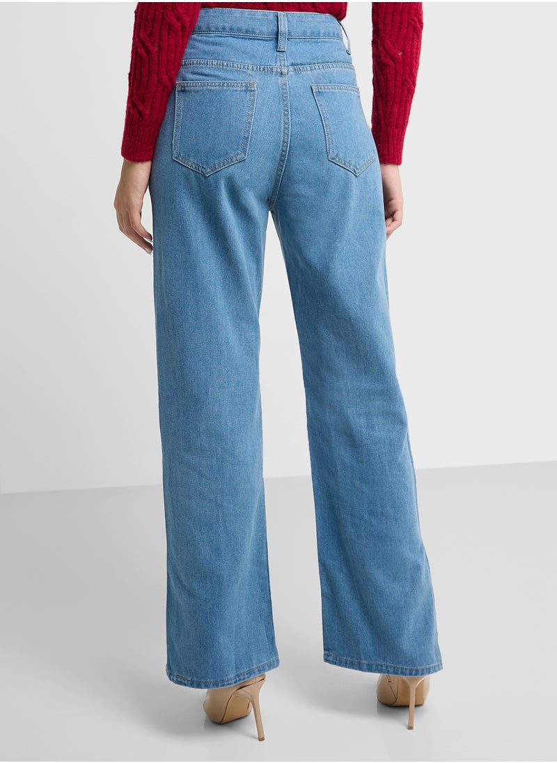 Ginger Flared Jeans With Side Slit  - Image 3