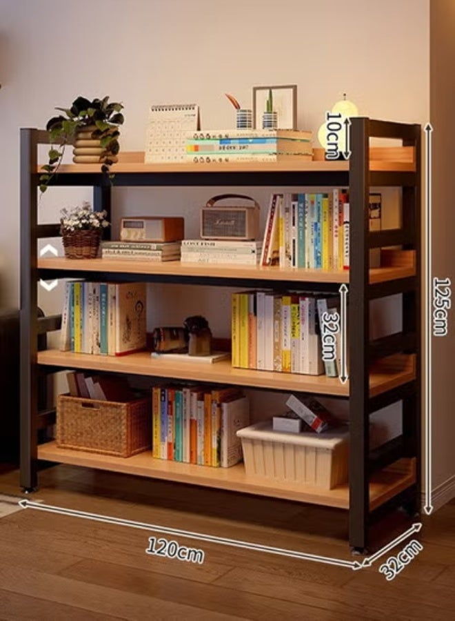زي سي إم - هابي رف كتب عصري متعدد الوظائف مكون من 4 طبقات بتصميم مثبت على الحائط وواقف على الأرض 120 سم - Image 2