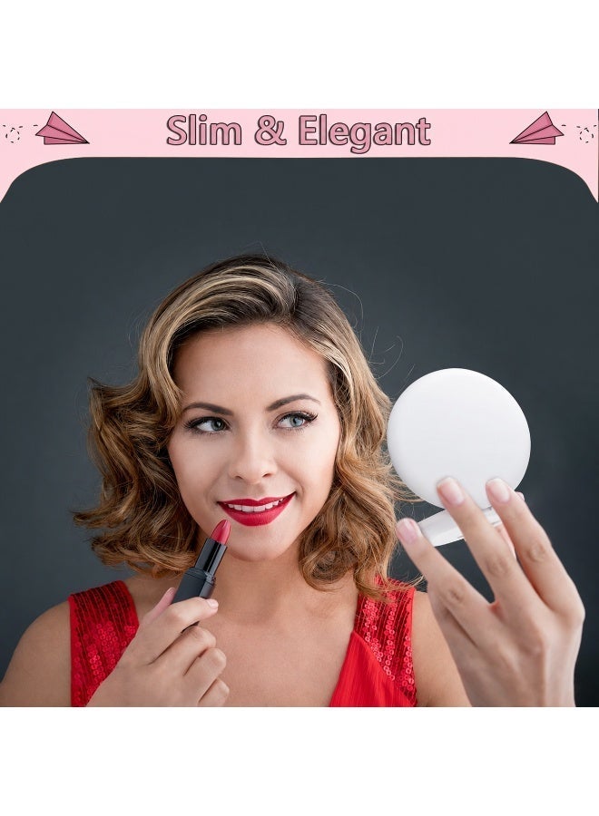 Kimaya LED Travel Makeup Mirror, 3.5 inch Lighted Compact Mirror, 10X Magnification, Handheld 2-Sided Pocket Mirror, Travel Mirror, Portable Folding Mirror For Handbag, Purse, Gifts for Girls - Image 2