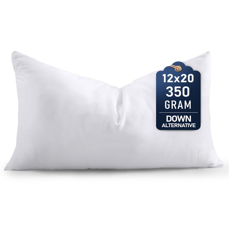 Utopia Bedding Throw Pillows Set of 1 White 12 x 20 Inches Down Alternative Pillows for Bed Sofa and Couch Fluffy Decorative Stuffer Pillow for Indoors Outdoors - Image 2
