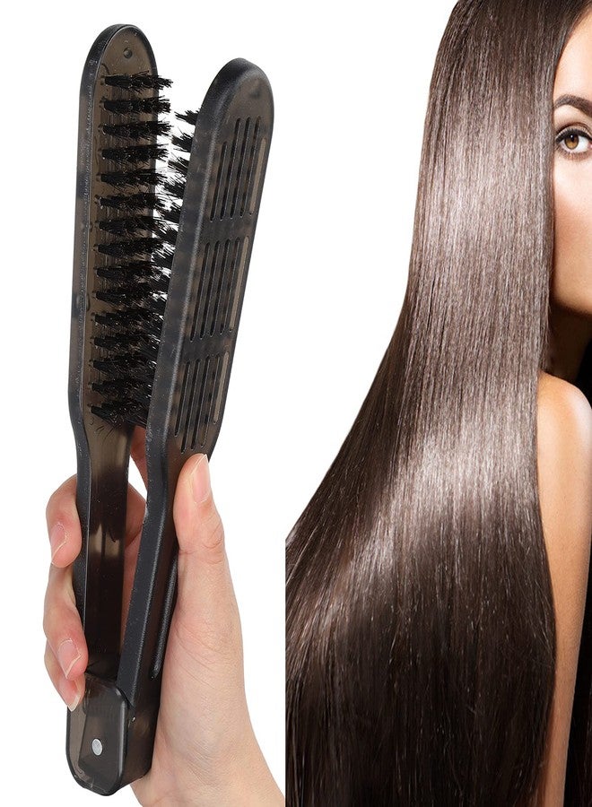 Chazcool Clamp Brush, Double Brush for Hair Straightening, Hair Styling Clips for Smoothing and Straight Styles - Image 2