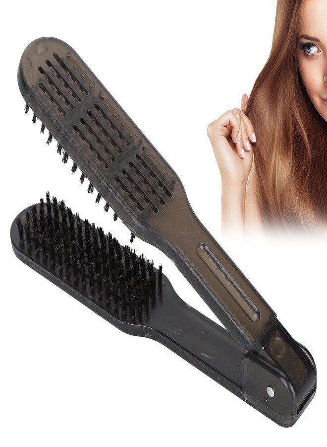 Chazcool Clamp Brush, Double Brush for Hair Straightening, Hair Styling Clips for Smoothing and Straight Styles - Image 1