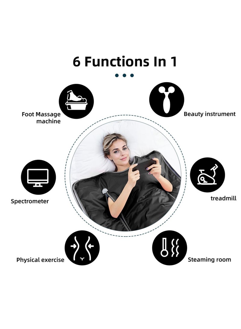 XiuWoo Infrared Sauna Blanket - Sauna Blanket with Remote Control for Exercise Recovery, Portable Infrared Sauna Blanket for Home Relaxation Calm Your Body and Mind Black - Image 2
