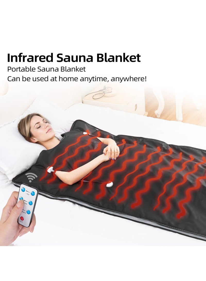 XiuWoo Infrared Sauna Blanket - Sauna Blanket with Remote Control for Exercise Recovery, Portable Infrared Sauna Blanket for Home Relaxation Calm Your Body and Mind Black - Image 3
