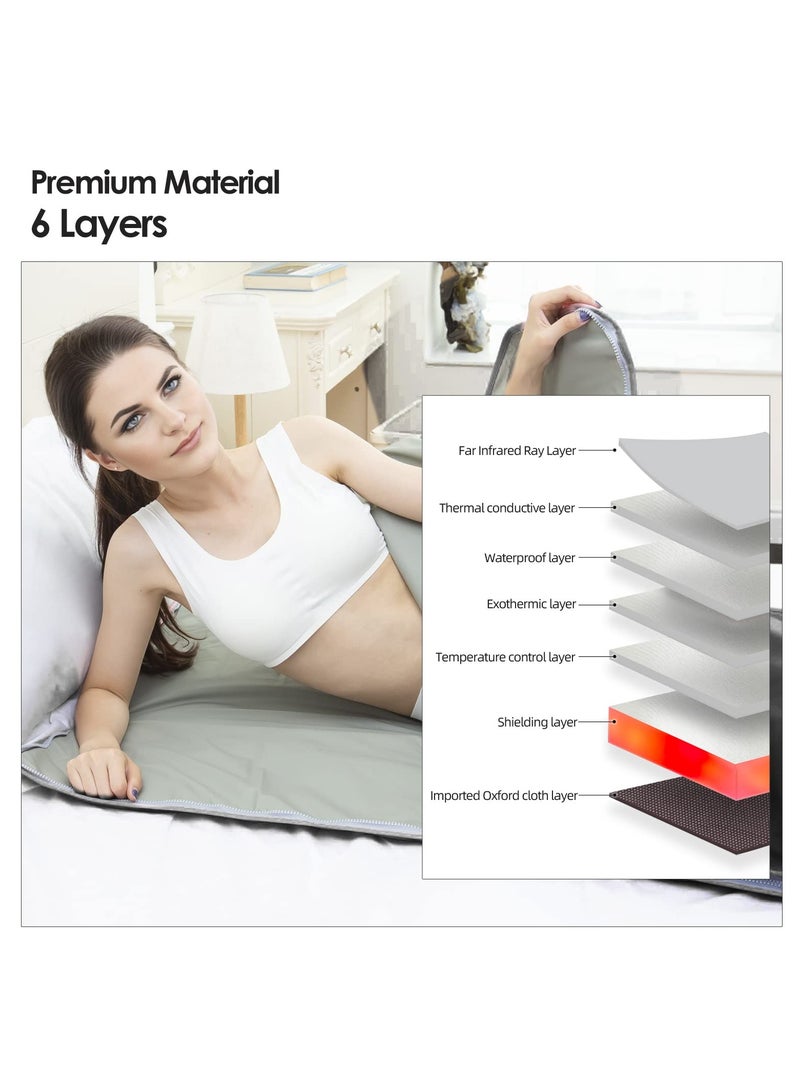 XiuWoo Infrared Sauna Blanket - Sauna Blanket with Remote Control for Exercise Recovery, Portable Infrared Sauna Blanket for Home Relaxation Calm Your Body and Mind Black - Image 4