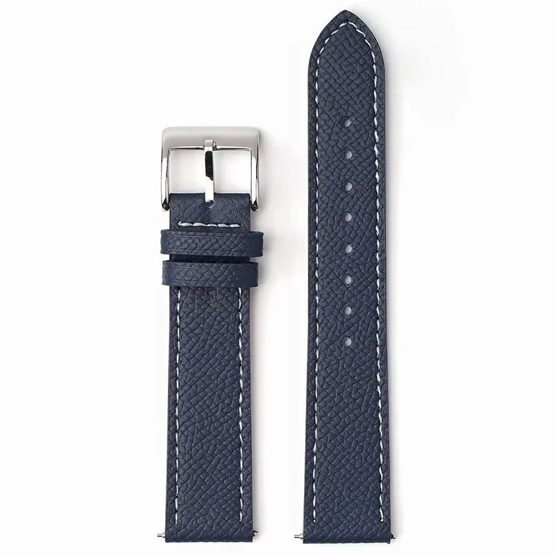 Bluejw Full Grain Genuine Calf Leather Replacement Watch Strap with Stainless Steel Buckle for Men and Women – 18mm 20mm 22mm - Image 1