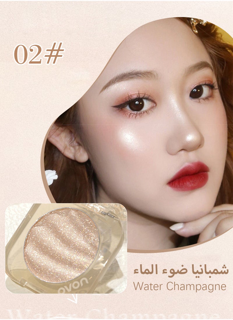 Novo Phantom Light Sensing Stereoscopic Highlighter, Face Highlighter Palette, Shiny Glitter Shimmer Body Base Illuminator, Lasting Lightweight Contour Concealer Highlight Powder for Face Body Cheek 4.7g  - Image 2