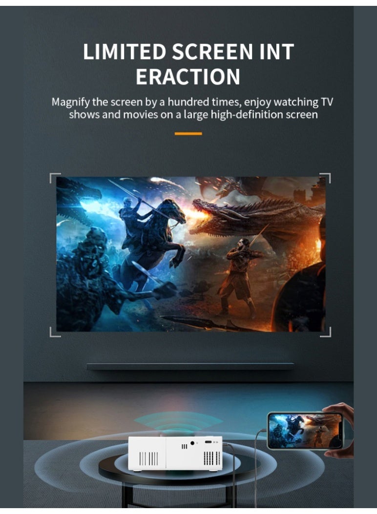 Mini Portable Projector, Support 4K, Outdoor Video Projector, LED Pico Movie Projector for Home Theater, 1080P High Resolution Projector  - Image 5
