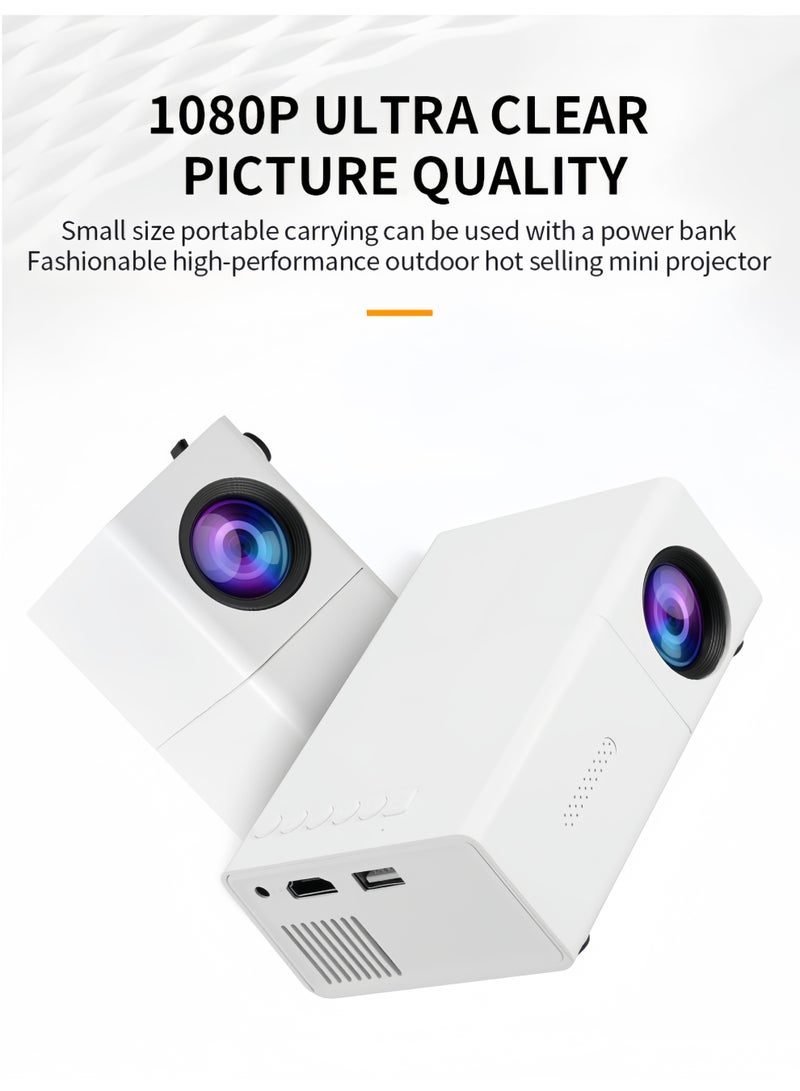 Mini Portable Projector, Support 4K, Outdoor Video Projector, LED Pico Movie Projector for Home Theater, 1080P High Resolution Projector  - Image 2
