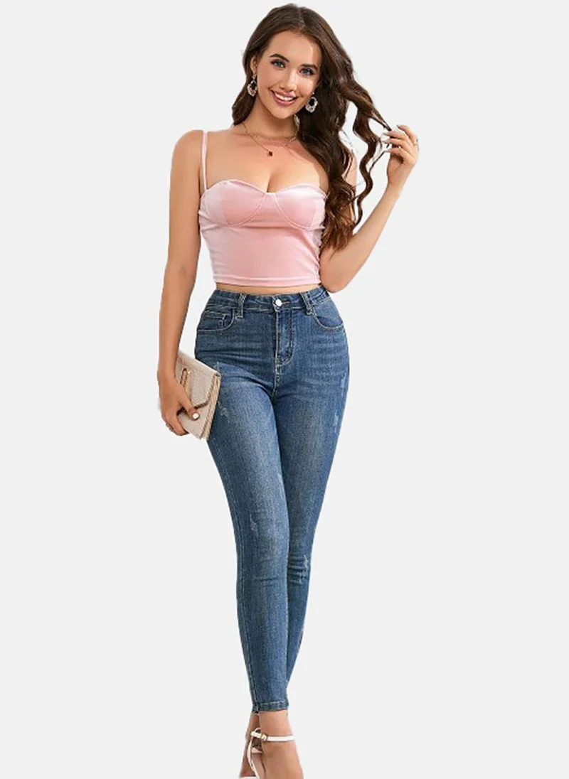 YUNIQEE Pink Solid Slim Fit Sleeveless Top