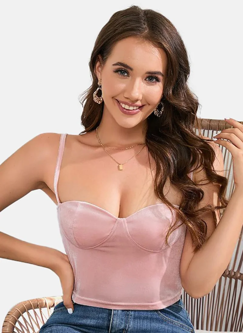 يونيكي Pink Solid Slim Fit Sleeveless Top