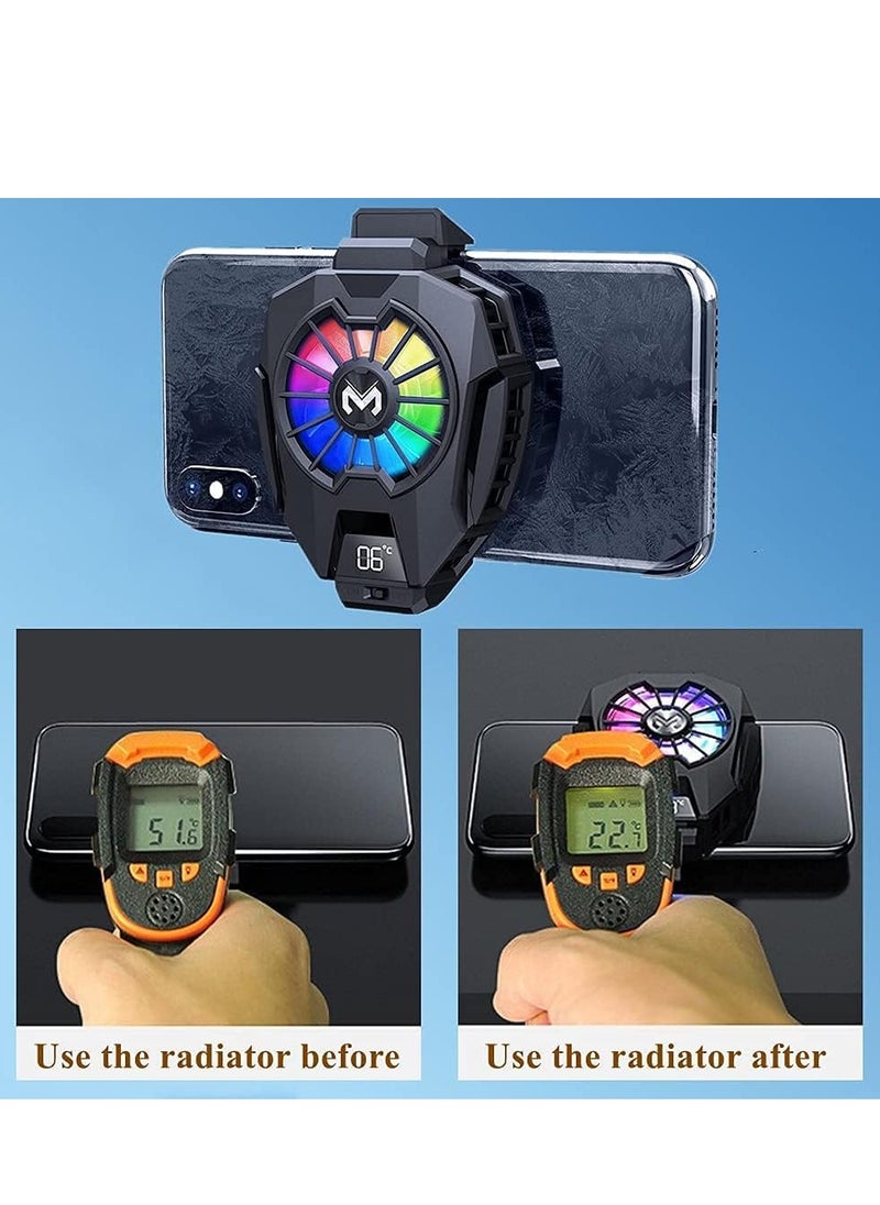 Phone Cooler, Mobile Cooling Fan without Noise, Cellphone Radiator for Mobile Games, Streaming, Tiktok